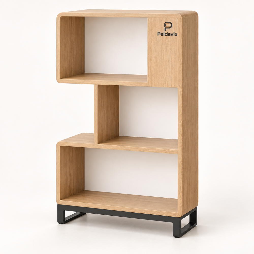 Peldavix Everyday Storage 3-Tier Staggered Bookcase