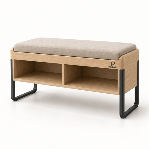 Peldavix SpaceWise Cushioned Entryway Bench with Shoe Storage