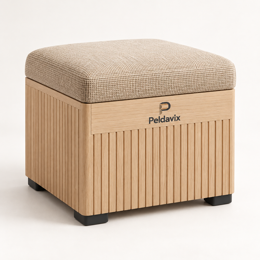 Peldavix Everyday Storage Cushioned Ottoman with Hidden Storage